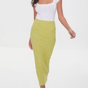 Brand New Forever21 Green Midi Skirt